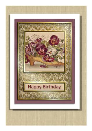 Boot with Purple Flowers Quick Card 2 by Frances Dent