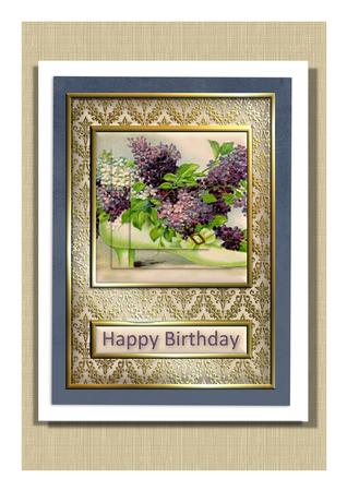 Boot with Purple Flowers Quick Card by Frances Dent