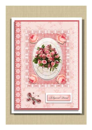 Pink Rose Bouquet by Frances Dent