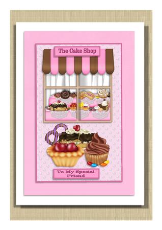 Cake Shop Decoupage Topper by Frances Dent