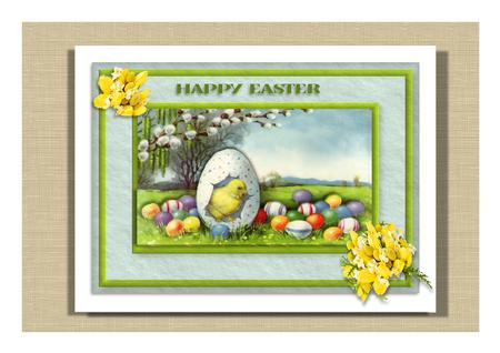 Easter Eggs & Chick Quick Card by Frances Dent