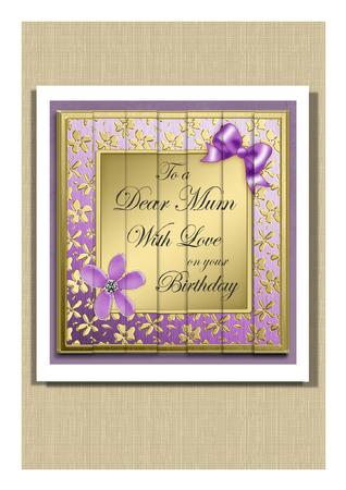 Floral Elegance Birthday Mum Side Stacker Topper by Frances Dent