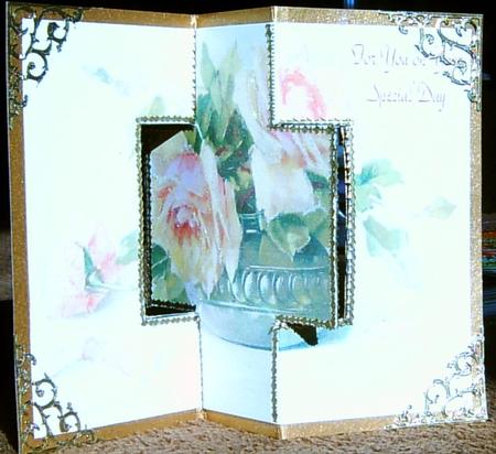 Shabby Chic Yellow Roses - Swing Card by Frances Dent