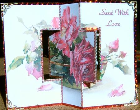 Shabby Chic Red Roses - Swing Card by Frances Dent
