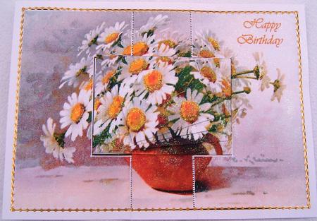 Shabby Chic - Daisies - Swing Card by Frances Dent