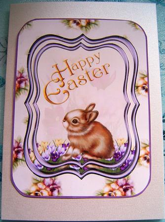 Baby Rabbit & Crocuses by Frances Dent