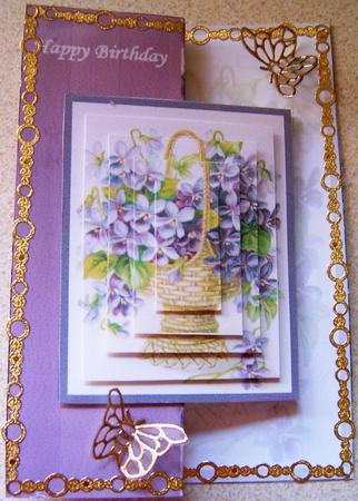 Lilac Flowers Foldback - Birthday by Frances Dent