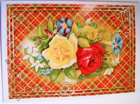 Vintage Roses Card Front by Frances Dent