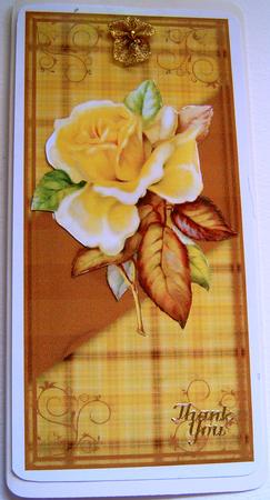 Golden Rose Dl Card Front by Frances Dent