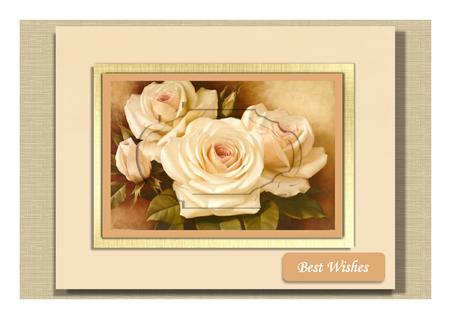 Peaches and Cream Roses by Frances Dent