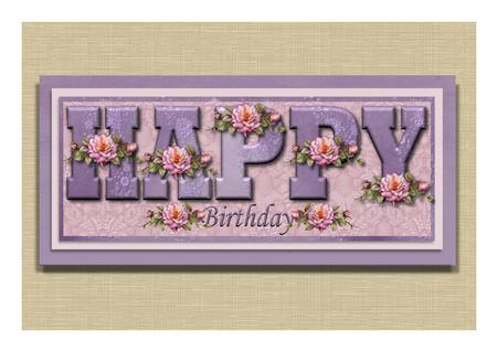 Pretty Roses Happy Birthday Large Dl Card Front Easicut by Frances Dent
