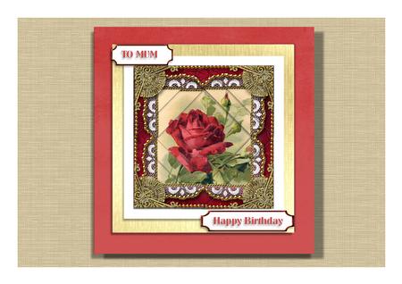 Vintage Red Rose 5inch Triangle Edge Spiral Stacker by Frances Dent