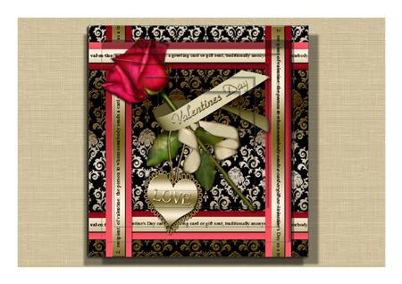 Red Rose Valentine Black Damask 8in Sq Tunnel Kit by Frances Dent