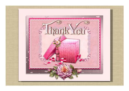 Thank You - Pink Gift Box in Lace by Frances Dent