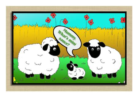 Two Sheep and a Lamb by Frances Dent