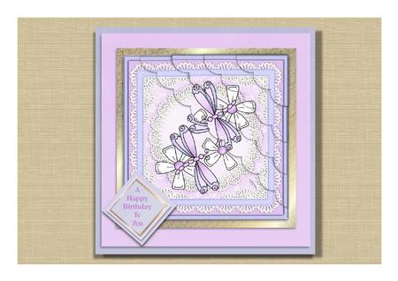 Dreamy Dragonflies Scallop Corner Side Stacker Topper by Frances Dent