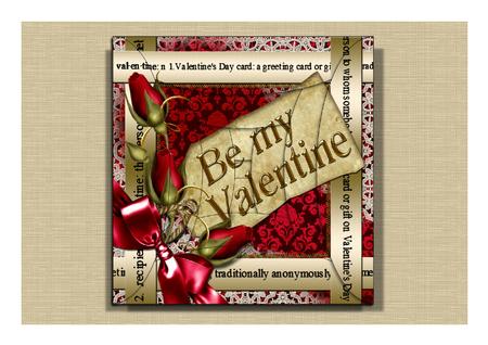 Be My Valentine Red Damask 8in Round Spiral Edge Stacker Kit by Frances Dent