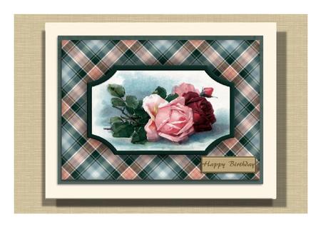 Pink & Red Roses Quick Card by Frances Dent