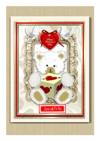 Cute Little Fluffy White Teddy by Frances Dent