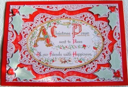 Christmas Prayer A5 Lace Card Front Step by Step by Frances Dent