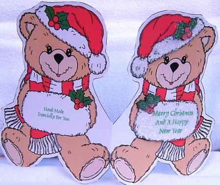 Teddy Shaped Christmas Card by Frances Dent