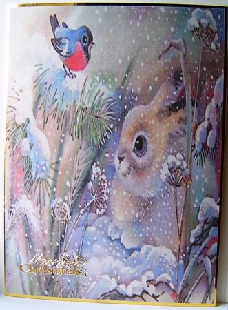 Bunny in the Snow Background by Frances Dent