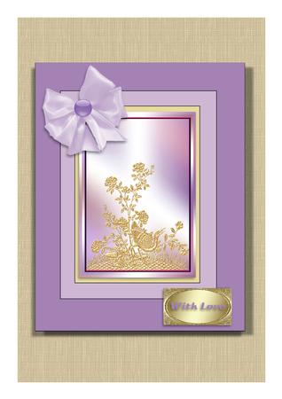 Framed Gilded Heron Card Front by Frances Dent