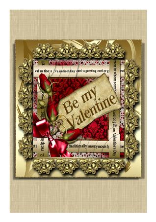 Be My Valentine Red Rose 6 Inch Duo Corner Stacker by Frances Dent
