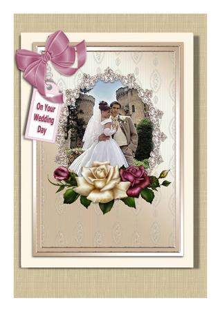A4 Rose Framed Card Front by Frances Dent