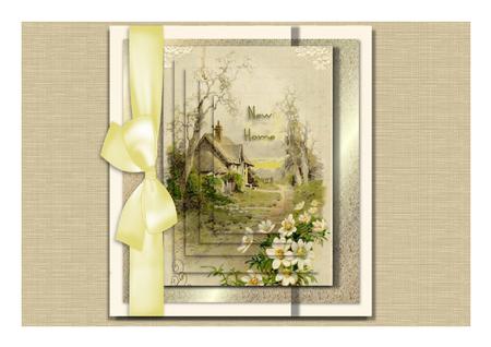 Pretty Country Cottage with Flowers, Pyramids by Frances Dent