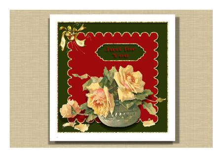 Scalloped Edge Card Base Card Front with Bow & Label 5 by Frances Dent