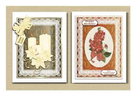 Lace Card Fronts/frames Swirls 4 by Frances Dent