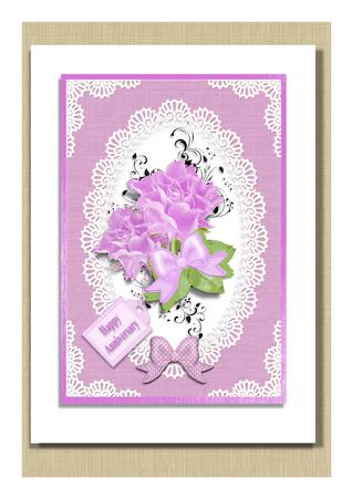 A4 Pearls and Lace Card Front by Frances Dent
