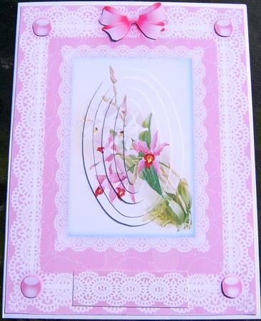 Orchids 'n Lace 2 A5 Pyramid Card Front by Frances Dent