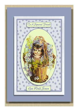 Cat in a Floral Basket by Frances Dent