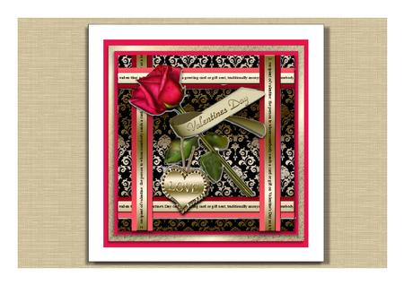 Black Red Damask Valentine Rose Decoupage Step by Step by Frances Dent