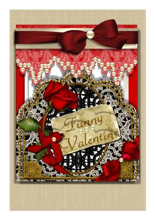 Funny Valentine Ornate Scalloped Bottom Stacker by Frances Dent