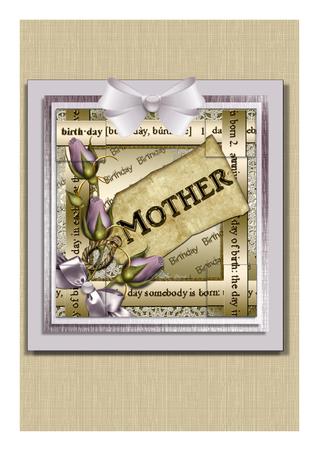 Lilac Roses Mother Birthday 8inch Picture Sheet by Frances Dent