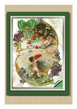 Playful Cherubs in the Garden, A4 Topper by Frances Dent