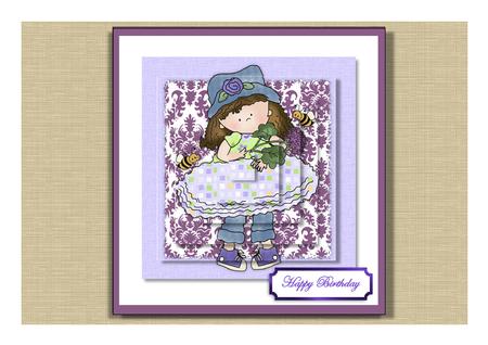 Cute Cloey Loves Purple Pyramid by Frances Dent