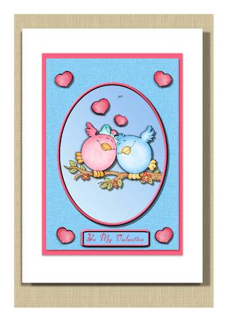 Valentine Love Birds Quick Card Front by Frances Dent