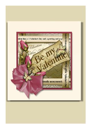 Be My Valentine Pink Rose 5in Zig Zag Bottom Stacker by Frances Dent
