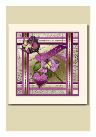 Purple Valentine Rose 8in Picture Sheet by Frances Dent