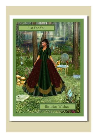 In a Fantasy Garden Decoupage Quick Card Front by Frances Dent