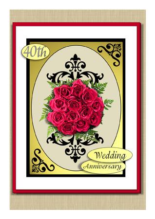 Red Roses with Baby's Breath Multi Card by Frances Dent