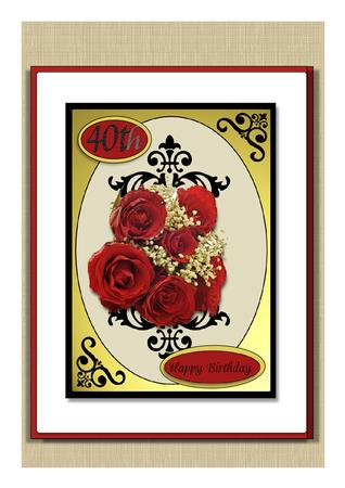 Golden Glow Red Roses Multi Sentiment Card by Frances Dent