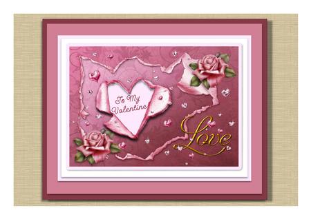 Torn Heart & Roses - Valentines by Frances Dent
