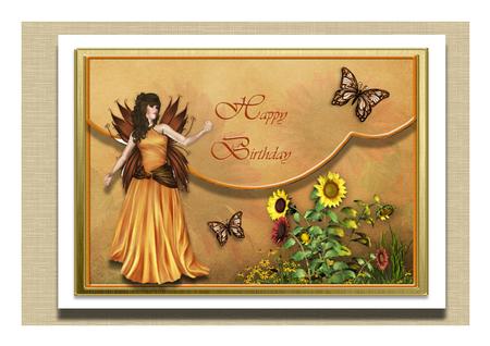 Curved Edge Envelope Card Front Sunflowers by Frances Dent