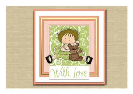 Sweet Girl with Teddy Pyramid by Frances Dent