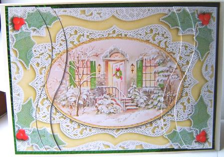Christmas Door Lace Swirvey Side Stacker by Frances Dent